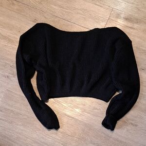 Nasty Gal Cropped Black Sweater